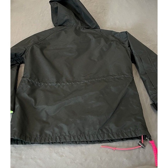 Vintage Columbia Jacket Mens Small Black Pink Green Bugaboo 90s Windbreaker - Picture 12 of 15